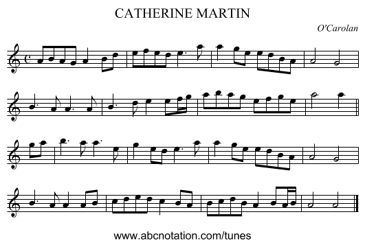 CATHERINE MARTIN - staff notation