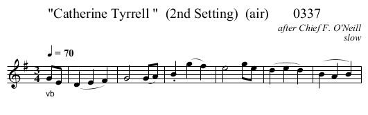 Catherine Tyrrell   (2nd Setting)  (air)       0337 - staff notation