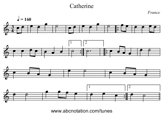 Catherine - staff notation