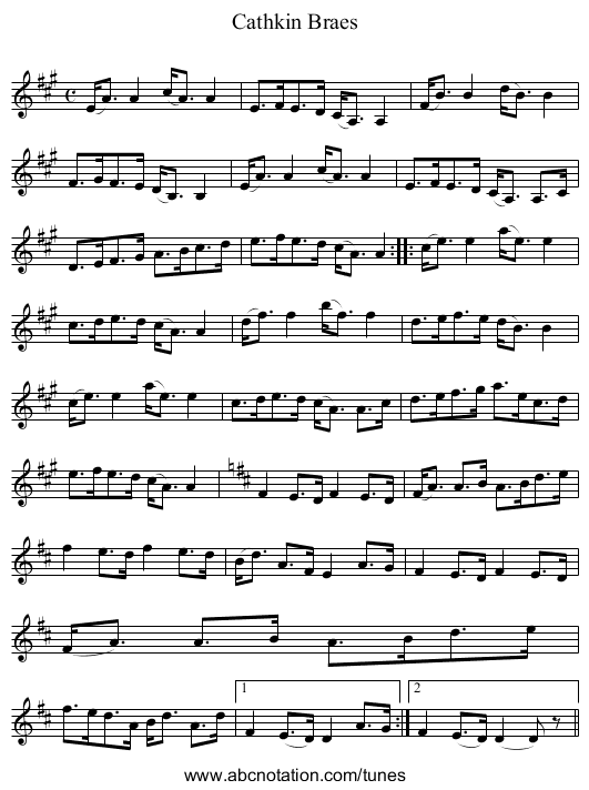 Cathkin Braes - staff notation