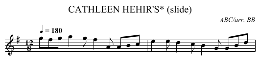 CATHLEEN HEHIR'S* (slide) - staff notation