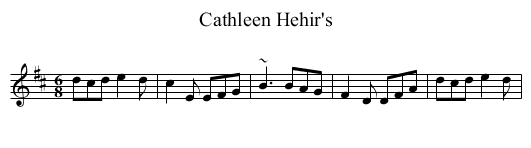 Cathleen Hehir's - staff notation