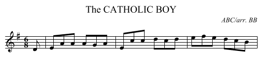 CATHOLIC BOY, The - staff notation