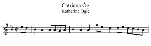 Catriana Òg - staff notation