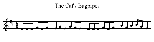 Cat's Bagpipes, The - staff notation