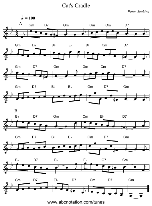 Cat's Cradle - staff notation