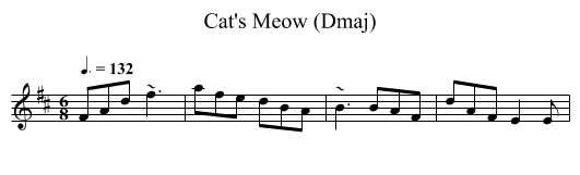 Cat's Meow (Dmaj) - staff notation