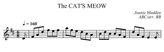 CAT'S MEOW, The - staff notation