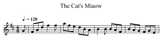 Cat's Miaow, The - staff notation