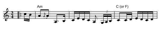 Cattle In The Cane - staff notation