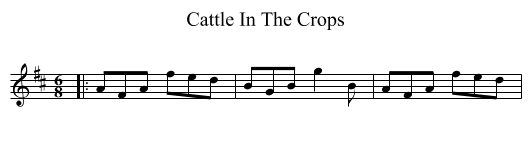 Cattle In The Crops - staff notation