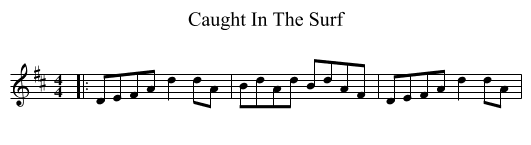 Caught In The Surf - staff notation