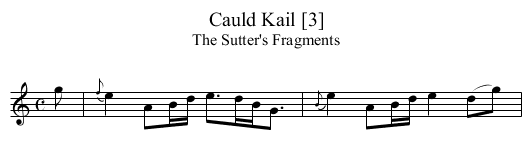 Cauld Kail [3] - staff notation