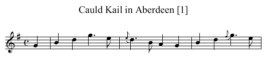 Cauld Kail in Aberdeen [1] - staff notation