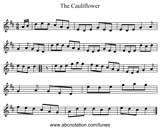 Cauliflower, The - staff notation