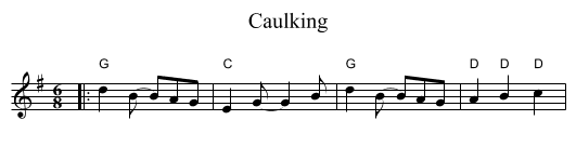Caulking - staff notation