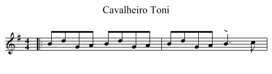 Cavalheiro Toni - staff notation