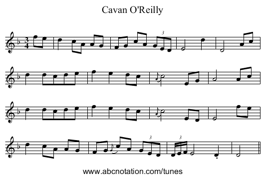 Cavan O'Reilly - staff notation