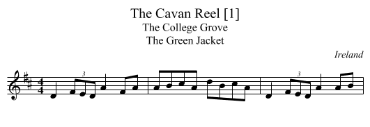 Cavan Reel [1], The - staff notation