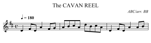 CAVAN REEL, The - staff notation
