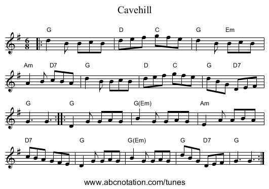 Cavehill - staff notation