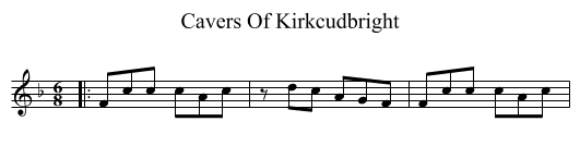 Cavers Of Kirkcudbright - staff notation