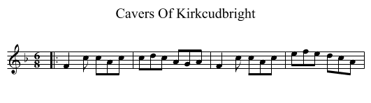 Cavers Of Kirkcudbright - staff notation