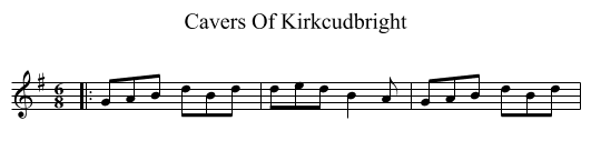 Cavers Of Kirkcudbright - staff notation