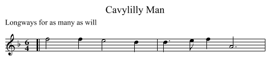 Cavylilly Man - staff notation