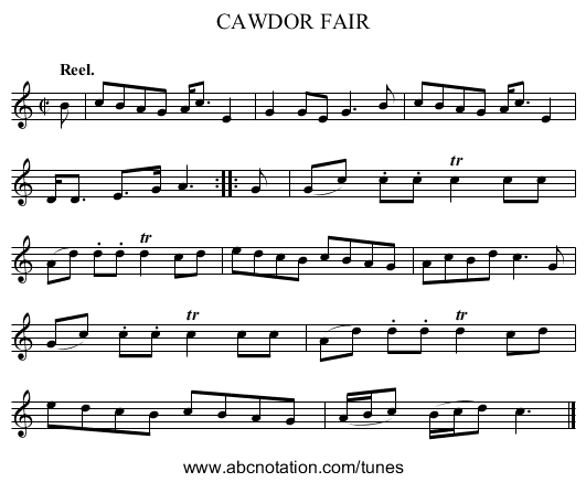 CAWDOR FAIR - staff notation
