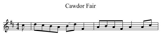 Cawdor Fair - staff notation