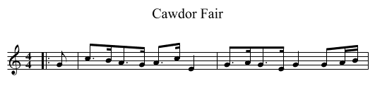 Cawdor Fair - staff notation