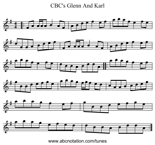 CBC's Glenn And Karl - staff notation