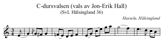 C-dursvalsen (vals av Jon-Erik Hall) - staff notation