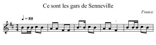 Ce sont les gars de Senneville - staff notation
