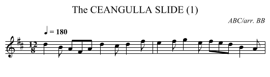 CEANGULLA SLIDE (1), The - staff notation