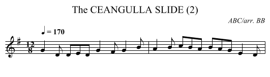 CEANGULLA SLIDE (2), The - staff notation