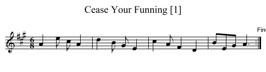 Cease Your Funning [1] - staff notation