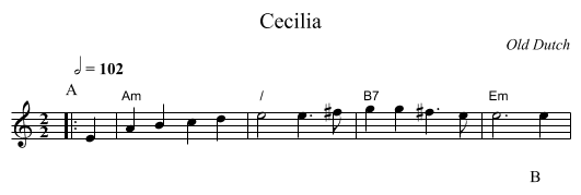 Cecilia - staff notation