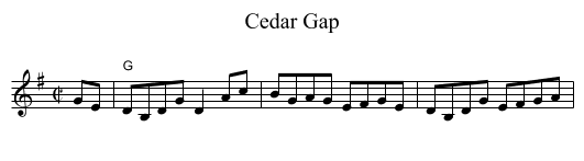 Cedar Gap - staff notation
