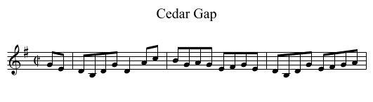 Cedar Gap - staff notation