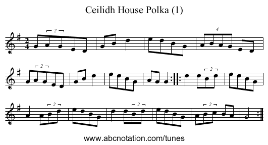 Ceilidh House Polka (1) - staff notation