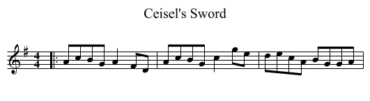 Ceisel's Sword - staff notation