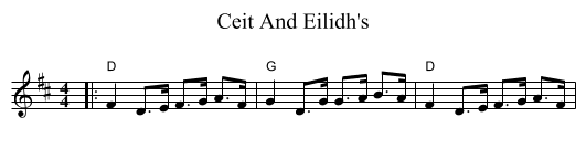 Ceit And Eilidh's - staff notation