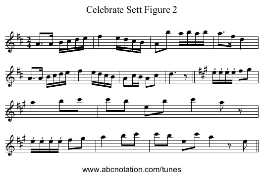 Celebrate Sett Figure 2 - staff notation