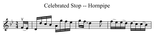 Celebrated Stop -- Hornpipe - staff notation