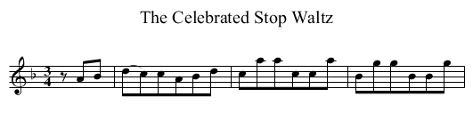 Celebrated Stop Waltz, The - staff notation