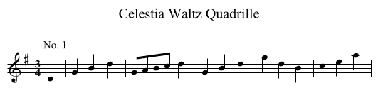 Celestia Waltz Quadrille - staff notation