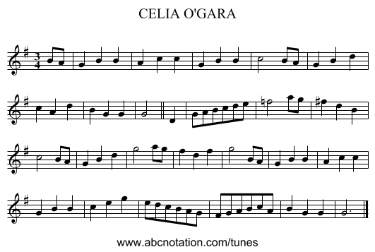 CELIA O'GARA - staff notation