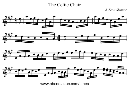 Celtic Chair, The - staff notation